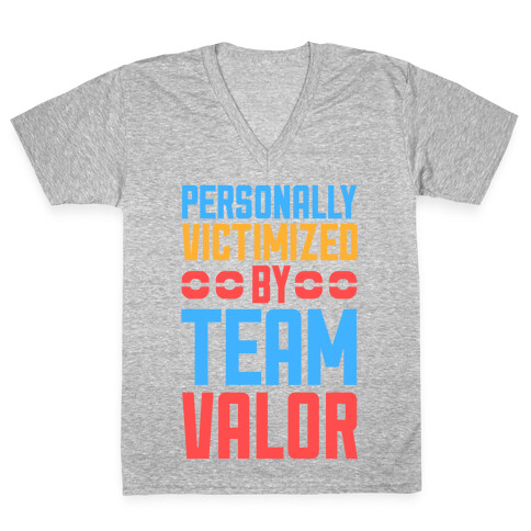 Personally Victimized By Team Valor V-Neck Tee Shirt