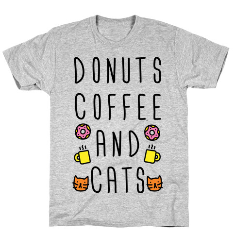Donuts Coffee And Cats T-Shirt