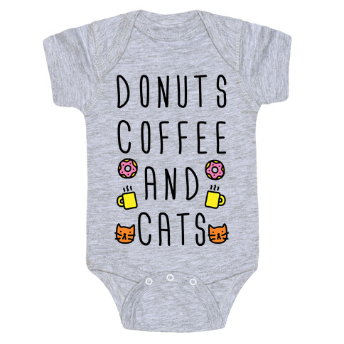 Donuts Coffee And Cats Baby One-Piece