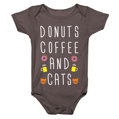 Donuts Coffee And Cats Baby One-Piece