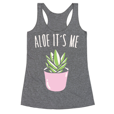 Aloe It's Me White Print Racerback Tank Top