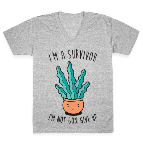 Survivor Plant Parody V-Neck Tee Shirt