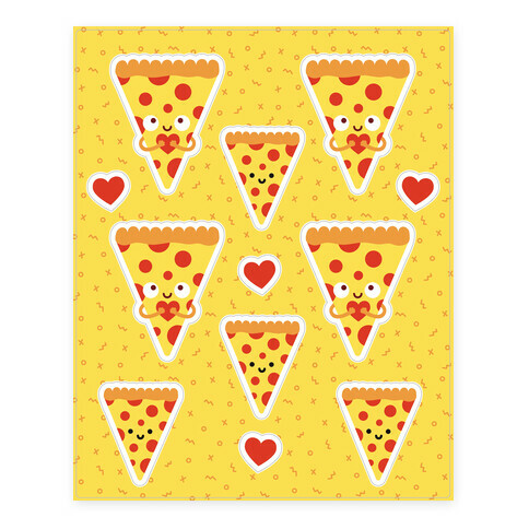 Pizza My Heart Stickers and Decal Sheet