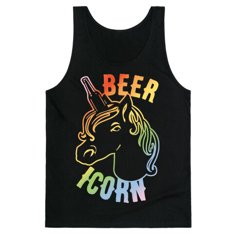 Beer-icorn White Print Tank Top