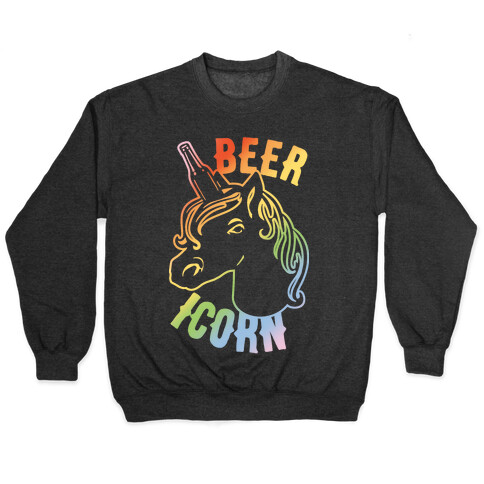 Beer-icorn White Print Pullover