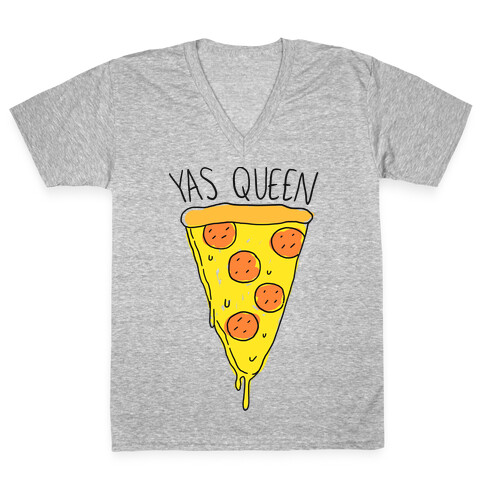 Yas Queen Pizza V-Neck Tee Shirt
