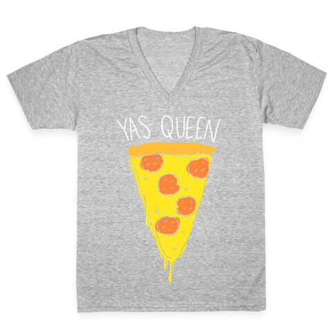 Yas Queen Pizza V-Neck Tee Shirt