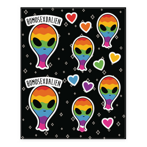 Homosexualien Stickers and Decal Sheet