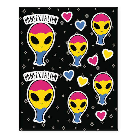 Pansexualien Stickers and Decal Sheet