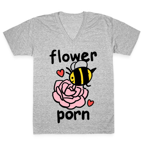 Flower Porn V-Neck Tee Shirt