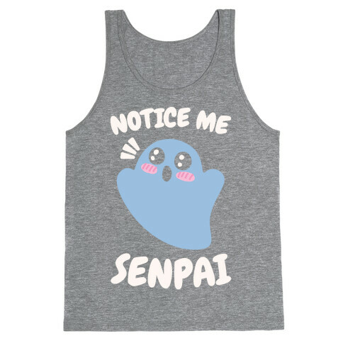 Senpai Ghost White Print Tank Top