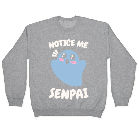 Senpai Ghost White Print Pullover