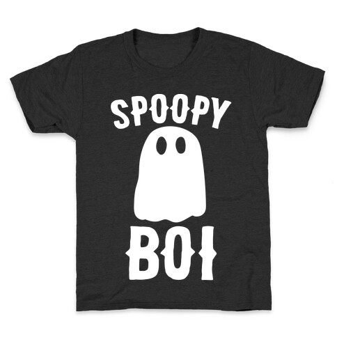Spoopy Boi White Print Kids T-Shirt