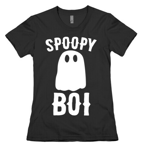 Spoopy Boi White Print Womens T-Shirt