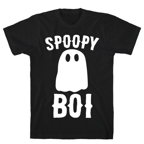 Spoopy Boi White Print T-Shirt