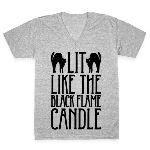 Lit Like The Black Flame Candle V-Neck Tee Shirt