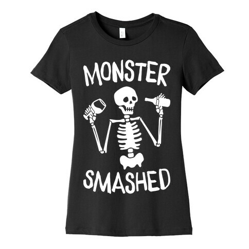 Monster Smashed (White) Womens T-Shirt