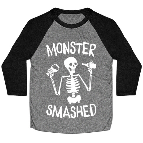 Monster Smashed (White) Baseball Tee