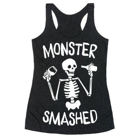 Monster Smashed (White) Racerback Tank Top