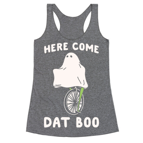 Here Come Dat Boo White Print Racerback Tank Top