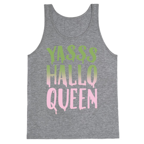 Yasss Halloqueen White Print Tank Top