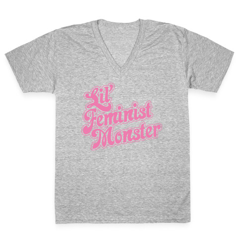 Lil' Feminist Monster Parody V-Neck Tee Shirt