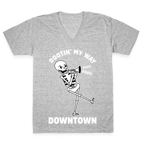 Dootn' My Way Down Town White V-Neck Tee Shirt