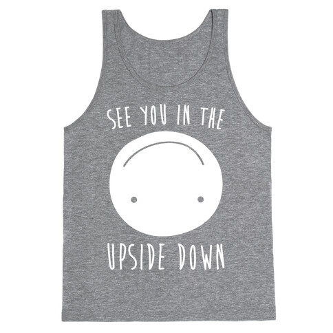 See You In The Upside Down White Print Tank Top