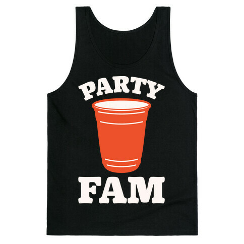 Party Fam White Print Tank Top