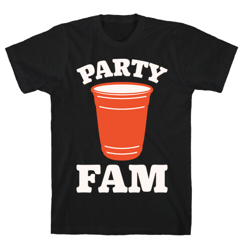 Party Fam White Print T-Shirt