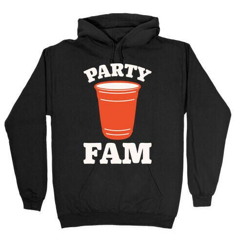 Party Fam White Print Hooded Sweatshirt