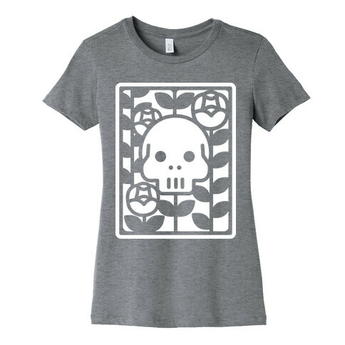 Flower Skull White Womens T-Shirt