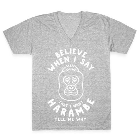 Harambe Meme Parody V-Neck Tee Shirt