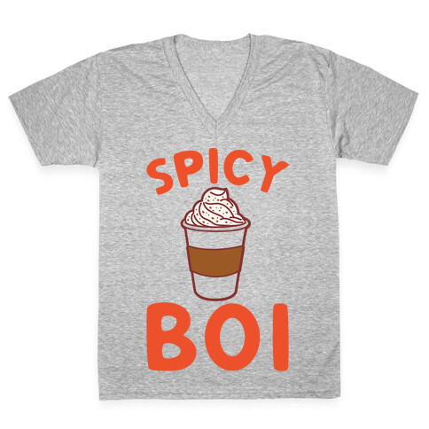 Pumpkin Spice Spicy Boi V-Neck Tee Shirt
