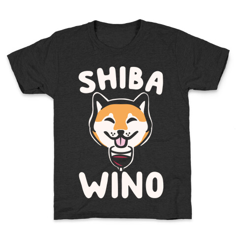 Shiba Wino White Print Kids T-Shirt