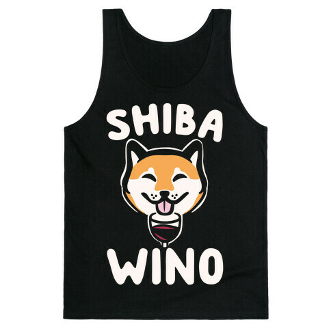 Shiba Wino White Print Tank Top