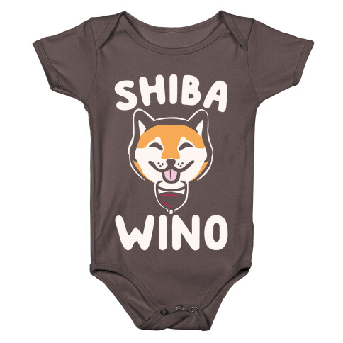 Shiba Wino White Print Baby One-Piece