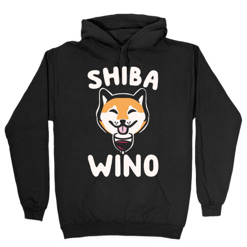 Shiba Wino White Print Hooded Sweatshirt