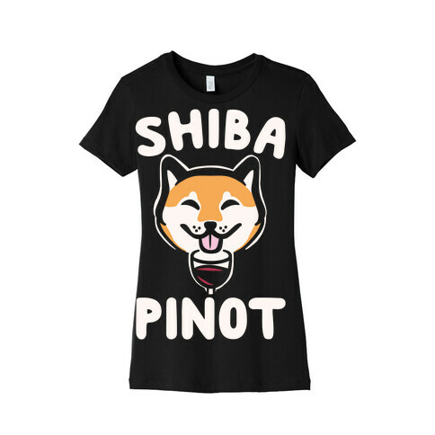 Shiba Pinot White Print Womens T-Shirt