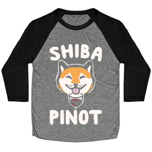 Shiba Pinot White Print Baseball Tee