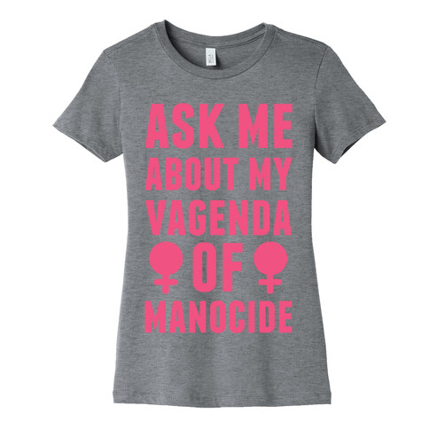 Ask My About My Vagenda Of Manocide Womens T-Shirt