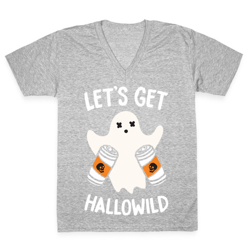 Let's Get Hallowild (White) V-Neck Tee Shirt