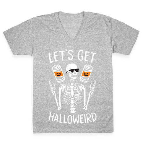 Let's Get Halloweird (White) V-Neck Tee Shirt