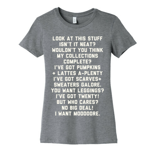 Look At This Stuff I've Got Pumpkins & Lattes Womens T-Shirt