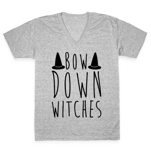 Bow Down Witches Parody V-Neck Tee Shirt