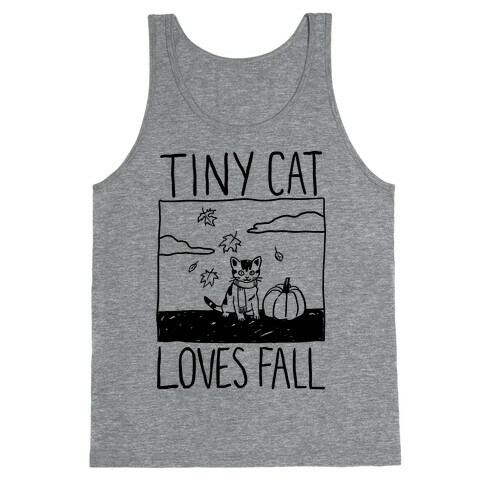 Tiny Cat Loves Fall Tank Top
