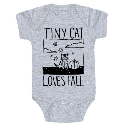 Tiny Cat Loves Fall Baby One-Piece