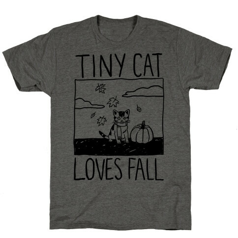 Tiny Cat Loves Fall T-Shirt