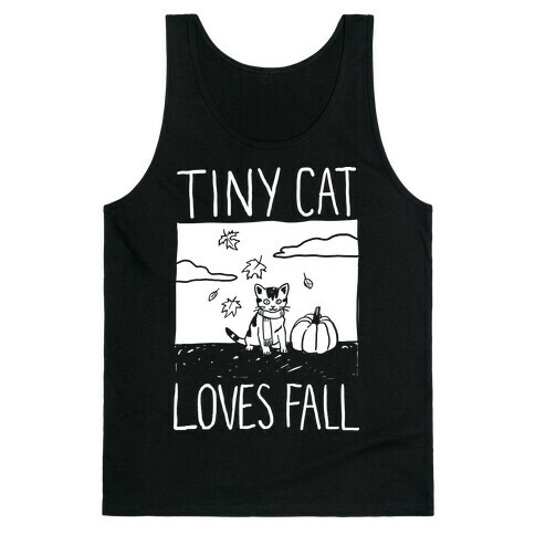 Tiny Cat Loves Fall Tank Top