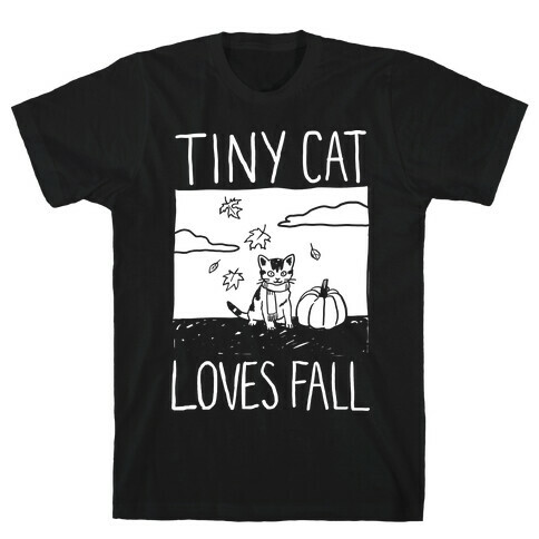 Tiny Cat Loves Fall T-Shirt